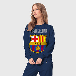 Костюм хлопковый женский Barcelona FC, цвет: тёмно-синий — фото 2