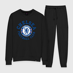 Костюм хлопковый женский Chelsea FC, цвет: черный