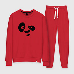 Костюм хлопковый женский Панда, цвет: красный