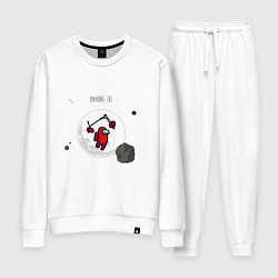 Костюм хлопковый женский Among us самокат фристайл, цвет: белый