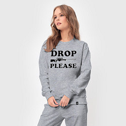 Костюм хлопковый женский Drop Please, цвет: меланж — фото 2