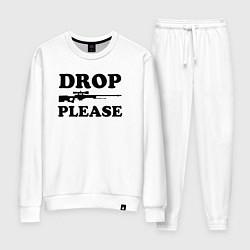 Костюм хлопковый женский Drop Please, цвет: белый