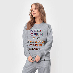Костюм хлопковый женский Rush B CYKA BLYAT, цвет: меланж — фото 2
