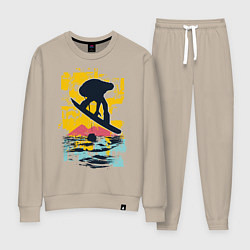 Костюм хлопковый женский Snowboarding, цвет: миндальный