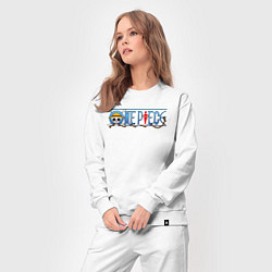 Костюм хлопковый женский ONE PIECE ВАН ПИС, цвет: белый — фото 2