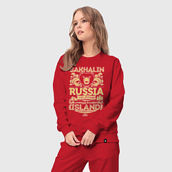 Костюм хлопковый женский Сахалин Россия, цвет: красный — фото 2