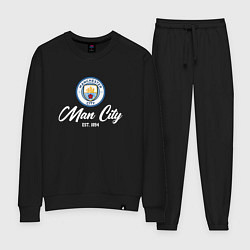 Костюм хлопковый женский MAN CITY EST 1894, цвет: черный