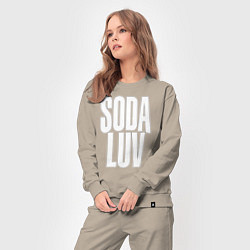 Костюм хлопковый женский Репер - SODA LUV, цвет: миндальный — фото 2