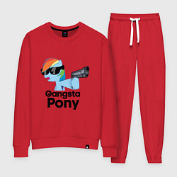 Костюм хлопковый женский Gangsta pony, цвет: красный
