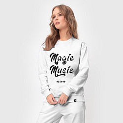 Костюм хлопковый женский Magic Music Record Black on White, цвет: белый — фото 2