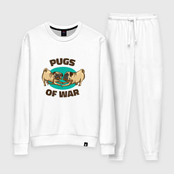 Костюм хлопковый женский Pugs of War - Мопсы войны, цвет: белый