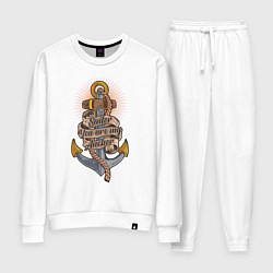 Костюм хлопковый женский Sailor you my ancor Якорь, цвет: белый