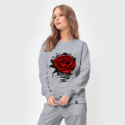 Костюм хлопковый женский Красная Роза Red Rose, цвет: меланж — фото 2