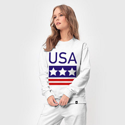 Костюм хлопковый женский USA, цвет: белый — фото 2