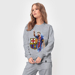 Костюм хлопковый женский Lionel Messi Barcelona Argentina!, цвет: меланж — фото 2