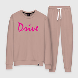 Костюм хлопковый женский DRIVE, цвет: пыльно-розовый