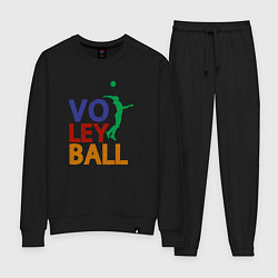 Костюм хлопковый женский Game Volleyball, цвет: черный
