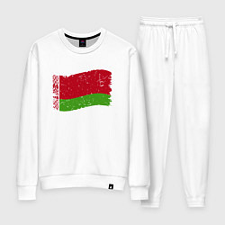 Костюм хлопковый женский Флаг - Беларусь, цвет: белый