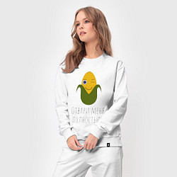Костюм хлопковый женский Подмигивающая кукуруза, цвет: белый — фото 2