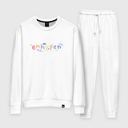 Костюм хлопковый женский ENHYPEN with cute doodles, цвет: белый