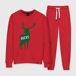 Костюм хлопковый женский NBA - Bucks, цвет: красный