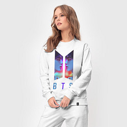 Костюм хлопковый женский Logo BTS, цвет: белый — фото 2