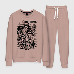 Костюм хлопковый женский Персонажи Ван-Пис Большой куш, цвет: пыльно-розовый