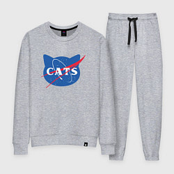 Костюм хлопковый женский Cats NASA, цвет: меланж
