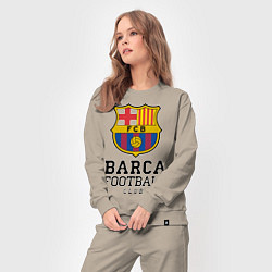 Костюм хлопковый женский Barcelona Football Club, цвет: миндальный — фото 2