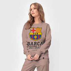 Костюм хлопковый женский Barcelona Football Club, цвет: пыльно-розовый — фото 2