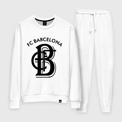 Костюм хлопковый женский FC Barcelona, цвет: белый