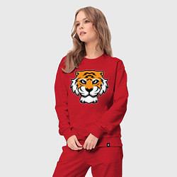 Костюм хлопковый женский Забавный Тигр, цвет: красный — фото 2