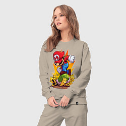 Костюм хлопковый женский Angry Mario, цвет: миндальный — фото 2