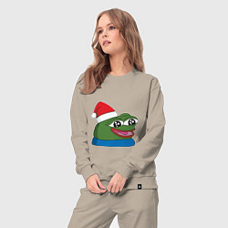 Костюм хлопковый женский Pepe, pepe happy, Пепе хеппи, pepe happy new year, цвет: миндальный — фото 2