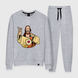 Костюм хлопковый женский Dogma - smile Jesus like, цвет: меланж