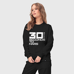 Костюм хлопковый женский 30 Seconds To Mars logo, цвет: черный — фото 2