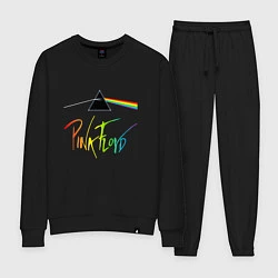 Костюм хлопковый женский PINK FLOYD COLOR LOGO, цвет: черный