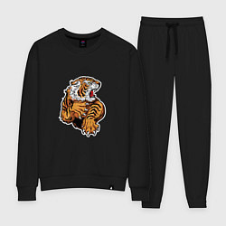 Костюм хлопковый женский Tiger Man, цвет: черный
