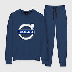 Костюм хлопковый женский Volvo, логотип, цвет: тёмно-синий