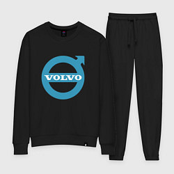 Костюм хлопковый женский Volvo логотип, цвет: черный