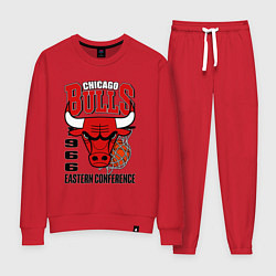 Костюм хлопковый женский Chicago Bulls NBA, цвет: красный