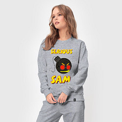 Костюм хлопковый женский Serious Sam Bomb Logo, цвет: меланж — фото 2