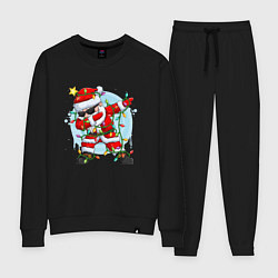 Костюм хлопковый женский DAB SANTA CLAUS В ГЕРЛЯНДЕ, цвет: черный