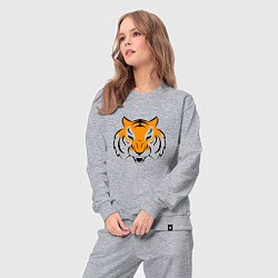 Костюм хлопковый женский Тигр логотип, цвет: меланж — фото 2