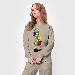 Костюм хлопковый женский Water zombie, цвет: миндальный — фото 2