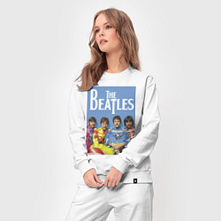 Костюм хлопковый женский The Beatles - world legend!, цвет: белый — фото 2
