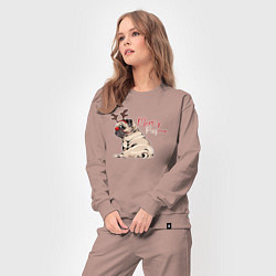 Костюм хлопковый женский Merry Pugmas, цвет: пыльно-розовый — фото 2