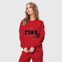 Костюм хлопковый женский CSKA since 1911, цвет: красный — фото 2