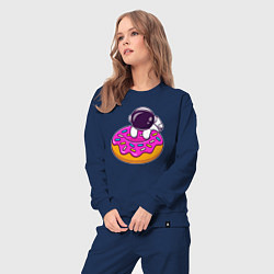 Костюм хлопковый женский Космический пончик, цвет: тёмно-синий — фото 2