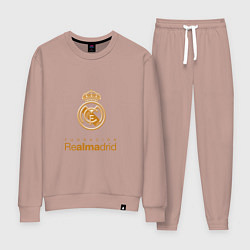 Костюм хлопковый женский Real Madrid Logo, цвет: пыльно-розовый